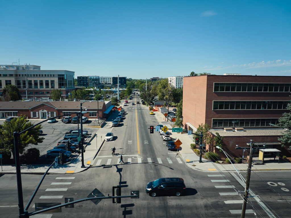 Current condition of 3rd Street looking south from Main Street. 