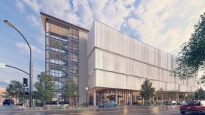 Artist rendering of 1010 Jefferson. View from 11th Street and Jefferson Street.